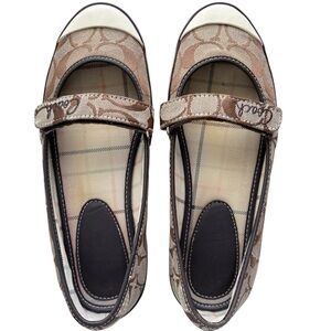 Coach Margo Ballet Flats Signature Jacquard Fabric Lining Women’s 6.5 Shoes